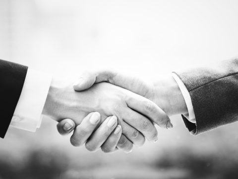 Two people shaking hands